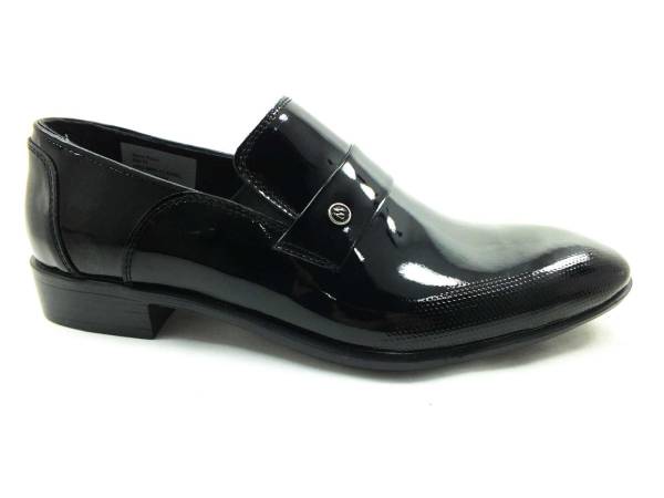 Bağzıksız Erkek Ayakkabı - Siyah-Rugan - 4653