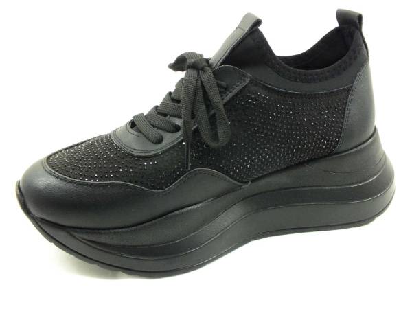 Beety Kadın Streç Taşlı Spor Ayakkabı Siyah 90 1503