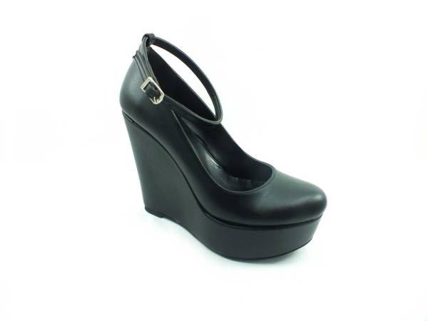 Çarıkçım Dolgu Topuklu Platform Bayan Ayakkabı - Siyah - 190