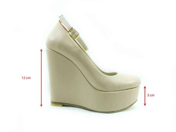 Çarıkçım Dolgu Topuklu Platform Bayan Ayakkabı - Ten-Cilt - 190