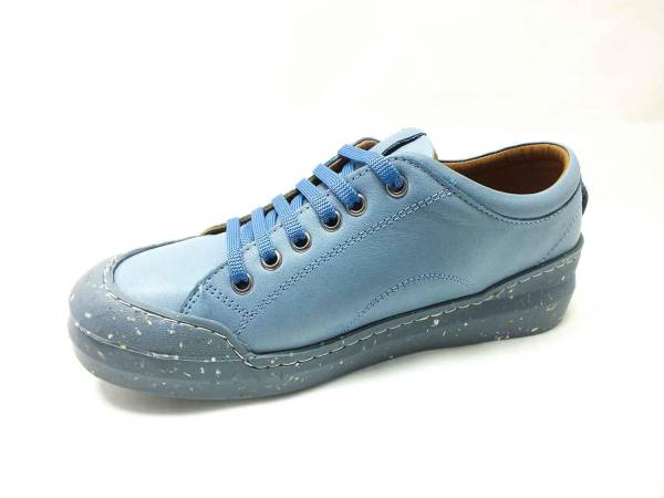 Çarıkçım Hakiki Deri Kauçuk Tabanlı Ayakkabı Mavi 96 1111
