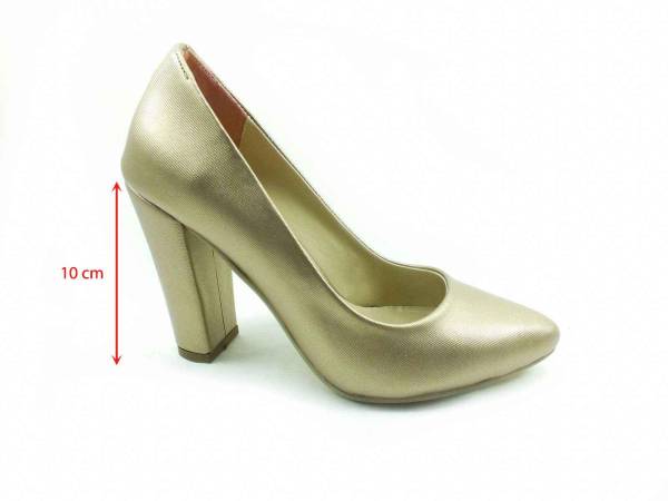 Çarıkçım Topuklu Bayan Ayakkabı - Altın-Perde - 800