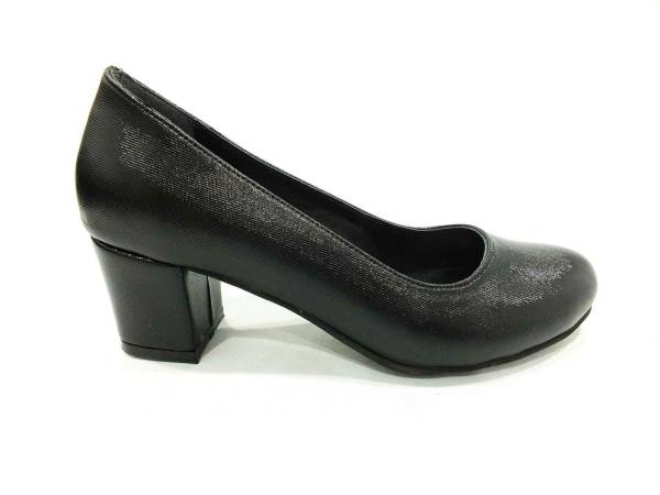 Çarıkçım Topuklu Bayan Ayakkabı Siyah-Perde 61 301