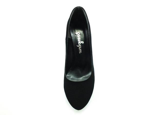 Çarıkçım Topuklu Platformlu Bayan Ayakkabı Siyah-Süet 61 1960