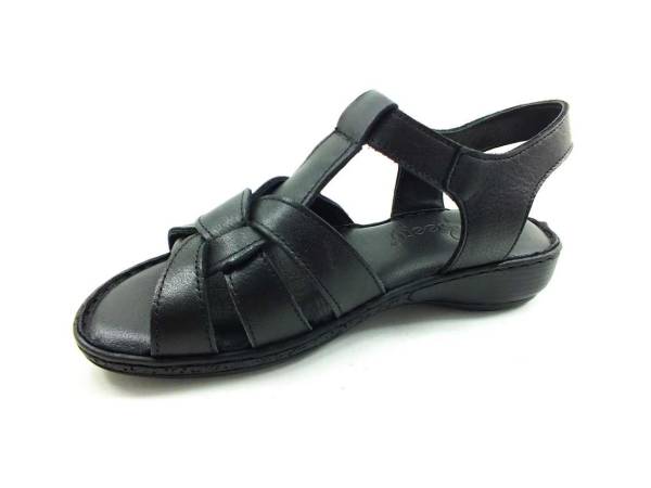 Cırtlı Hakiki Deri Kadın Sandalet - Siyah - 427