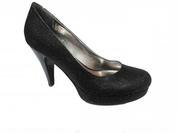 Topuklu Bayan Ayakkabı - Siyah-Çupra - 1100
