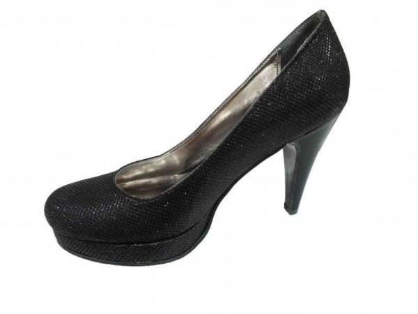 Topuklu Bayan Ayakkabı - Siyah-Çupra - 1100