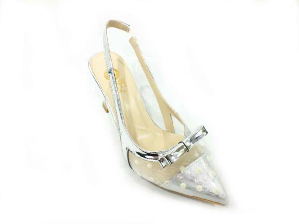Ersoy Şeffaf Topuklu Kadın Ayakkabı Gümüş 50 307