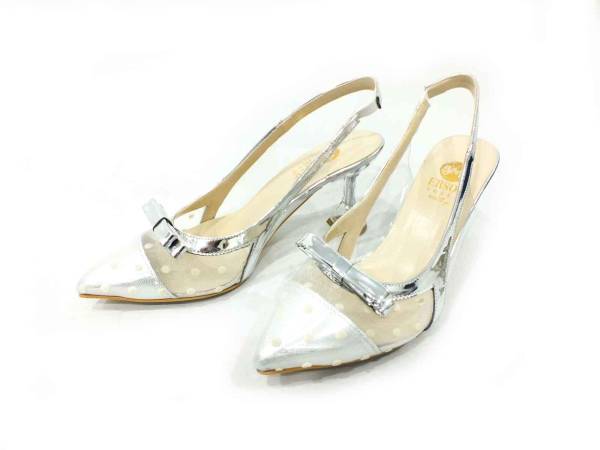 Ersoy Şeffaf Topuklu Kadın Ayakkabı Gümüş 50 307