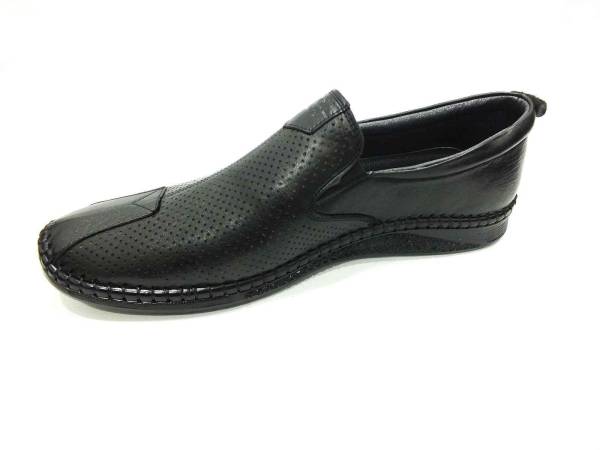 Hakiki Deri Günlük Yazlık Erkek Ayakkabı Siyah 05 1036