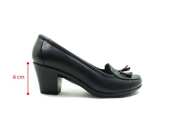 Hamer Jack Hakiki Deri Topuklu Ayakkabı Siyah 07 950