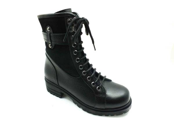 Marine Shoes Fermuarlı+Bağcıklı Kadın Bot Siyah 86 260