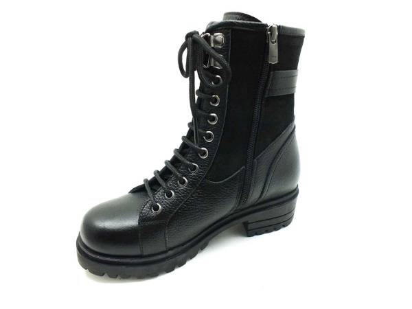 Marine Shoes Fermuarlı+Bağcıklı Kadın Bot Siyah 86 260