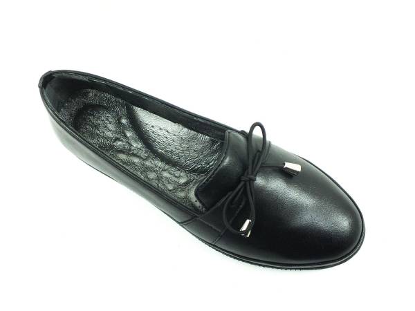 Marine Shoes Gerçek Deri Kadın Babet Ayakkabı Siyah 86 K104