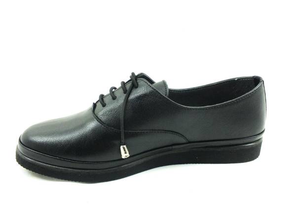 Marine Shoes Hakiki Deri Günlük Kadın Ayakkabısı Siyah 86 K93
