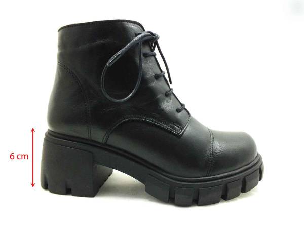 Marine Shoes Hakiki Deri Kadın Botu Siyah 86 22605