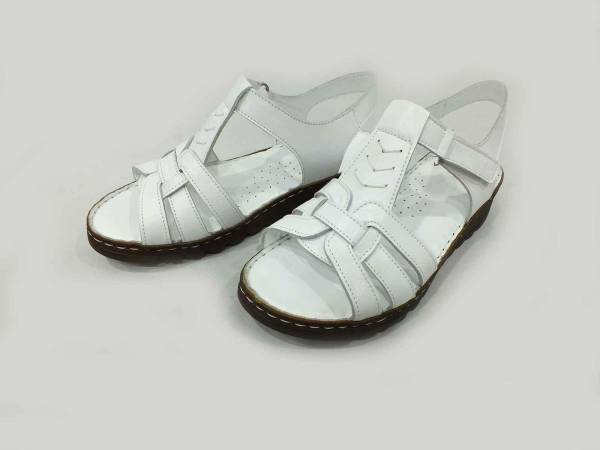 Marine Shoes Hakiki Deri Kadın Sandalet Beyaz 86 017