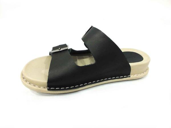 Marine Shoes Hakiki Deri Kadın Terlik Siyah 86 P32