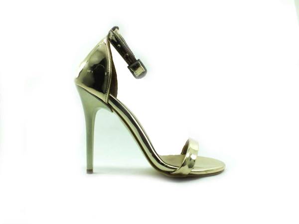 Sweet Girl Tek Bantlı Topuklu Ayakkabı - Altın-Ayna - 1126