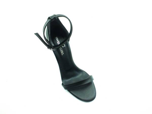 Sweet Girl Tek Bantlı Topuklu Ayakkabı - Siyah - 1126