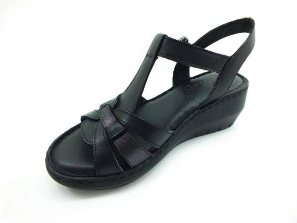 Tokalı Hakiki Deri Kadın Sandalet - Siyah - 244