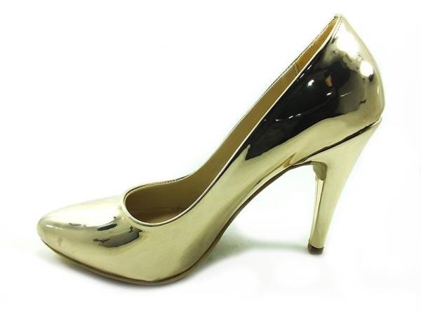 Çarıkçım Stiletto Ayakkabı - Altın-Ayna - 700