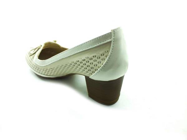 Topuklu Bayan Ayakkabı Hakiki Deri - Bej - 5165