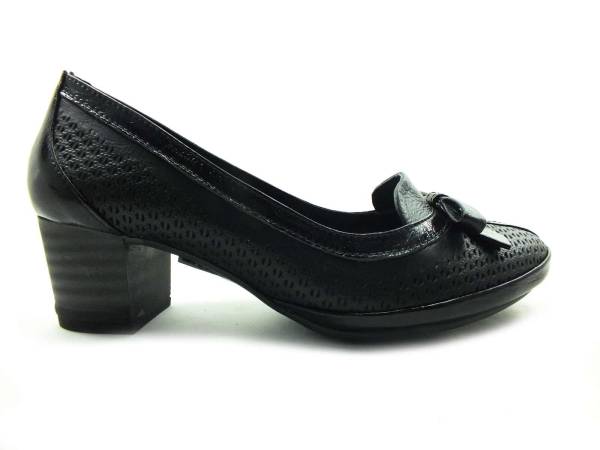 Topuklu Bayan Ayakkabı Hakiki Deri - Siyah - 5165