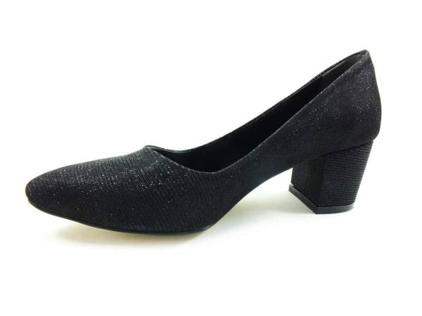 Topuklu Bayan Ayakkabı - Siyah-Simli - 050