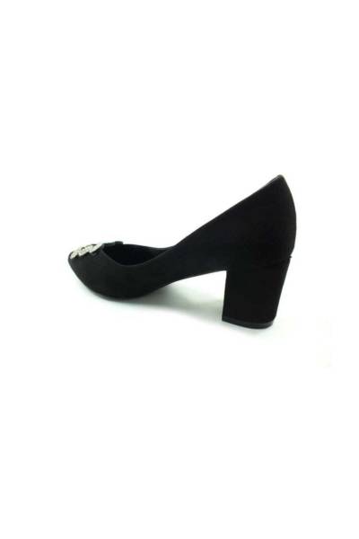 Topuklu Bayan Ayakkabı - Siyah-Süet - 615