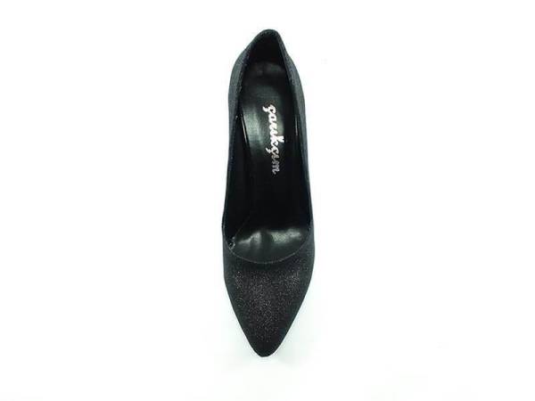 Çarıkçım Stiletto Ayakkabı - Siyah-Simli - 700