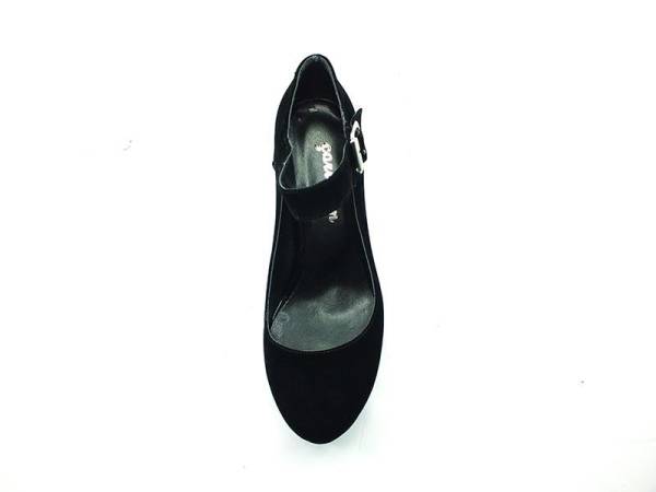 Topuklu Platform Bayan Ayakkabı - Siyah-Süet - 80