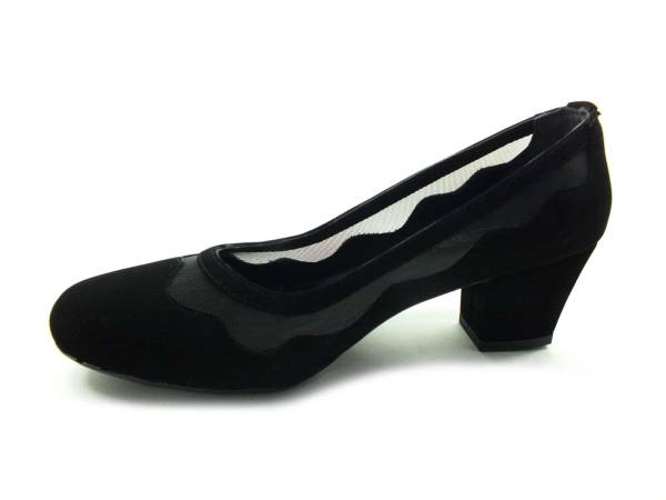 Topuklu Bayan Ayakkabı - Siyah-Süet - 8637