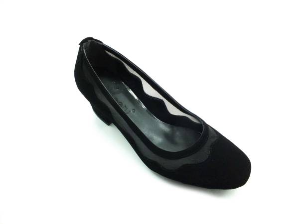 Topuklu Bayan Ayakkabı - Siyah-Süet - 8637