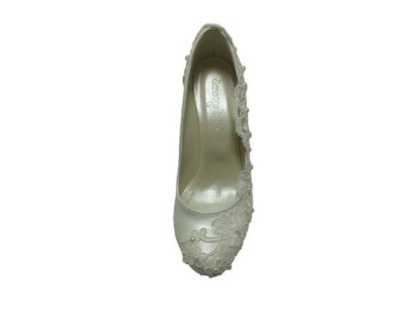 Topuklu Platform Bayan Ayakkabı - Sedef-Dantel - 1816