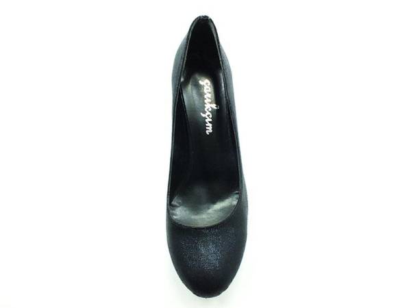 Topuklu Platform Bayan Ayakkabı - Siyah-Sıvama - 1900